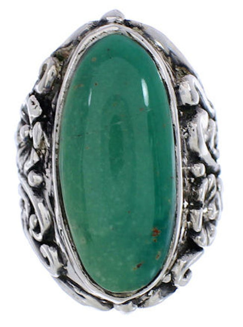 Southwest Silver Flower Turquoise Jewelry Ring Size 5 YX34449